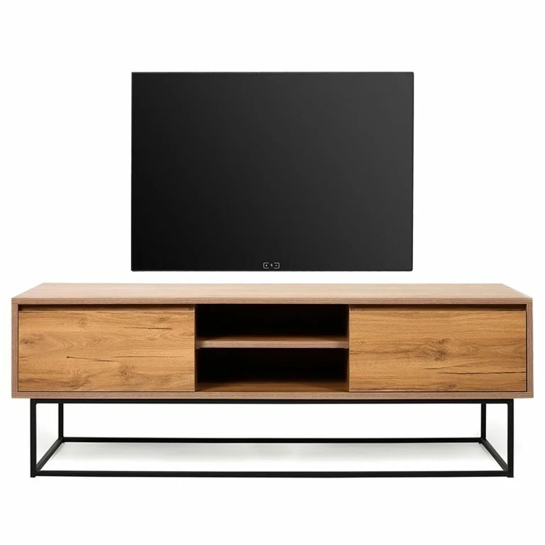 loftscape Red Living Meuble TV Tirano – Métal – Imitation noyer clair / Noir