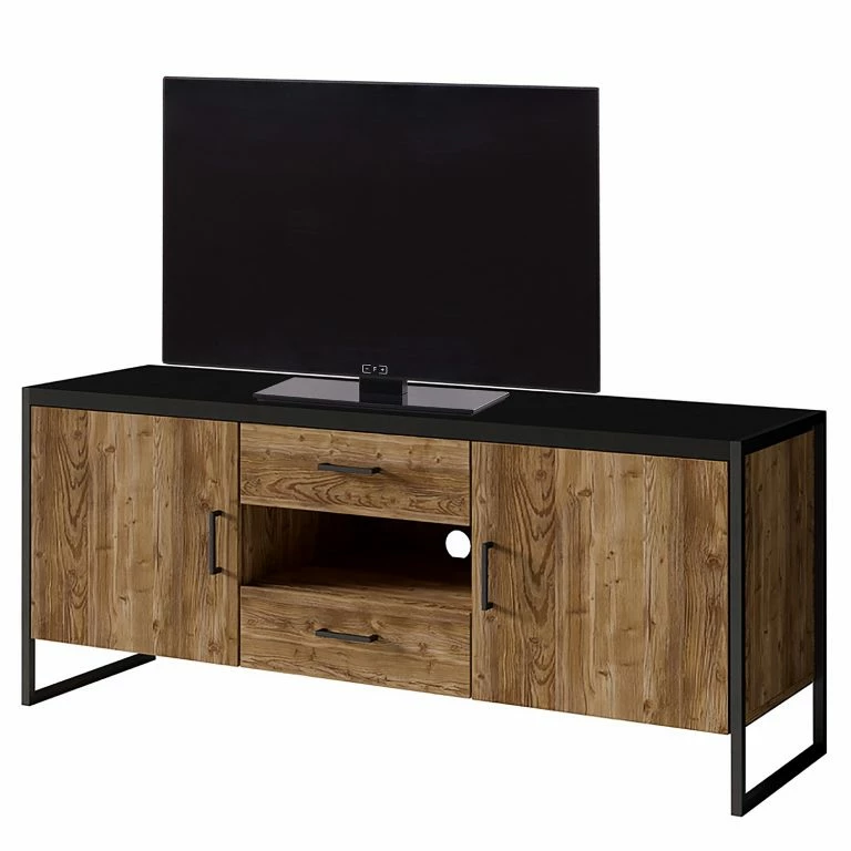 loftscape Red Living Meuble TV Turriers II – Imitation épicéa / Noir mat