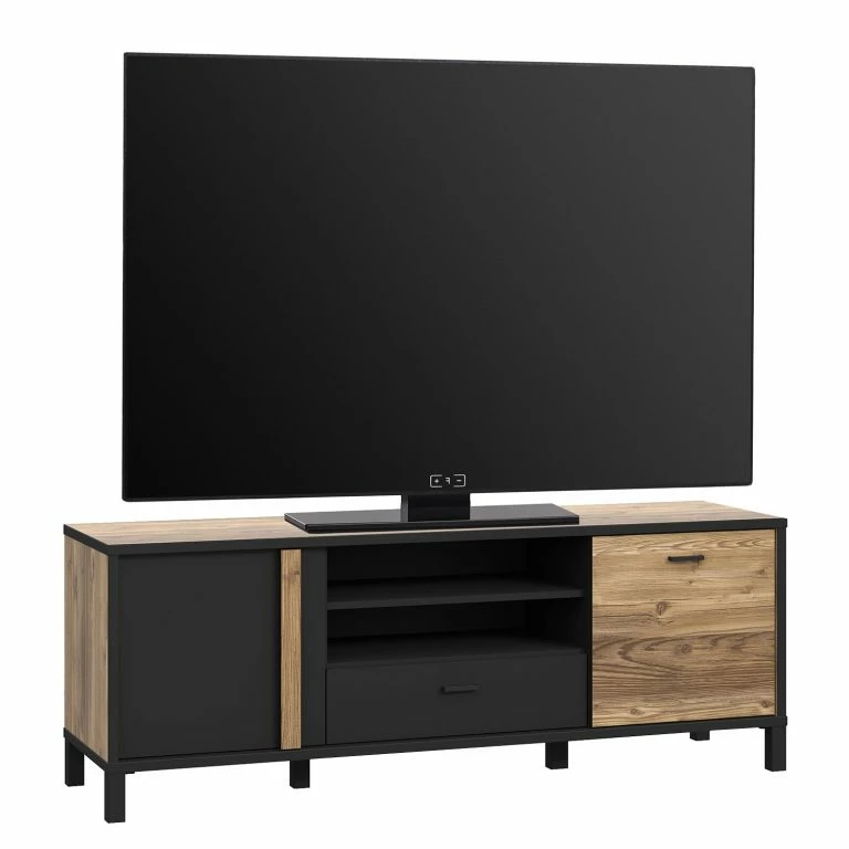 loftscape Red Living Meuble TV Vallegrande II – Imitation pin des Alpes / Noir