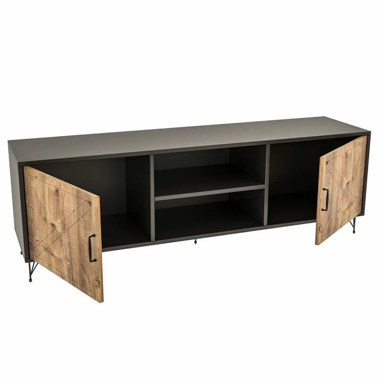 Loftscape Red Living Meuble TV Vallrun – Imitation Pin / Anthracite