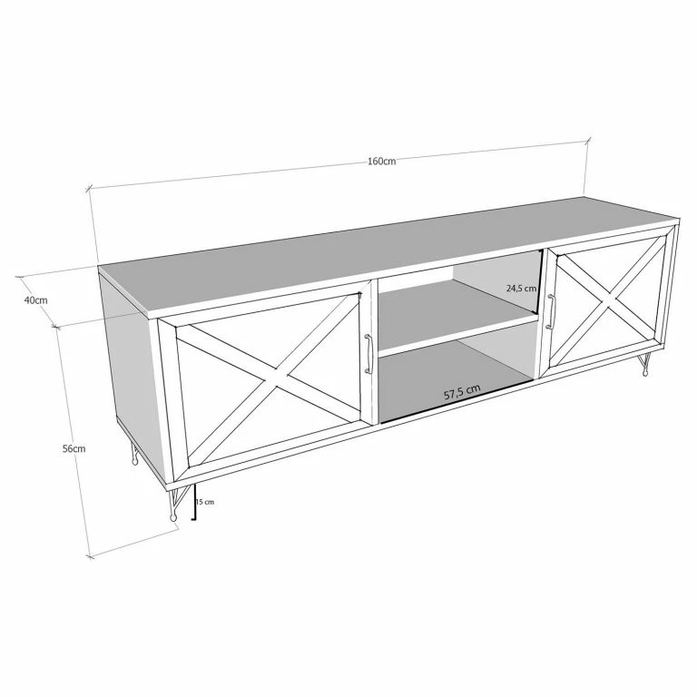 Loftscape Red Living Meuble TV Vallrun – Imitation Pin / Anthracite