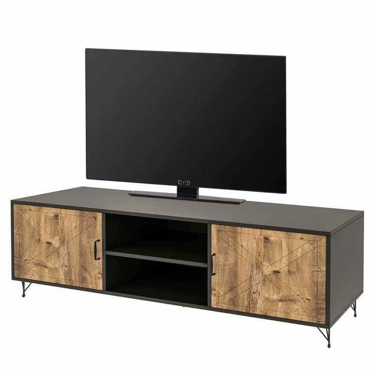 loftscape Red Living Meuble TV Vallrun – Imitation pin / Anthracite