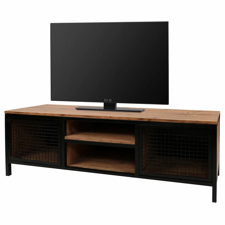 loftscape Red Living Meuble TV Zons – Métal – Imitation chêne / Noir