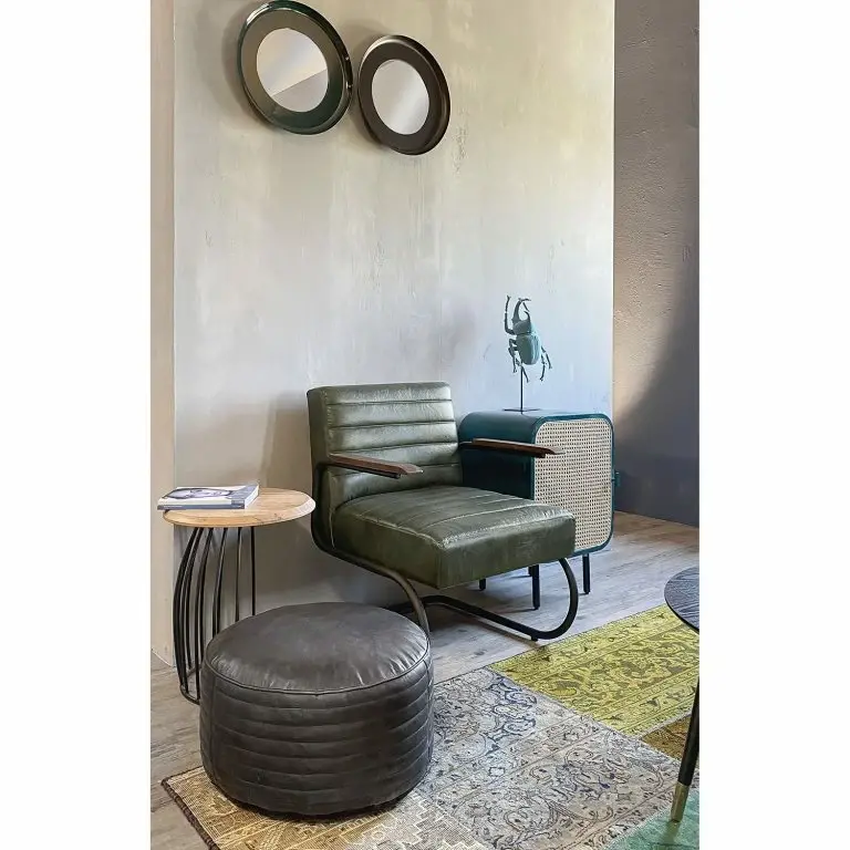 Loftscape Red Living Placard Shad – Rotin / Manguier Massif – Bleu Pétrole