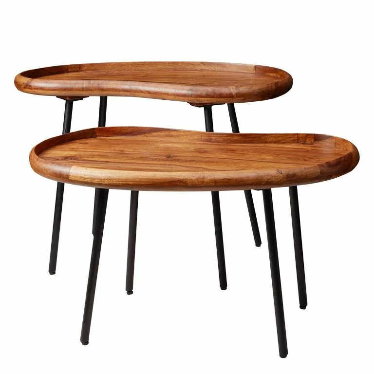 Loftscape Red Living Table Basse Ardee – Sheesham Massif / Métal – Sheesham / Noir