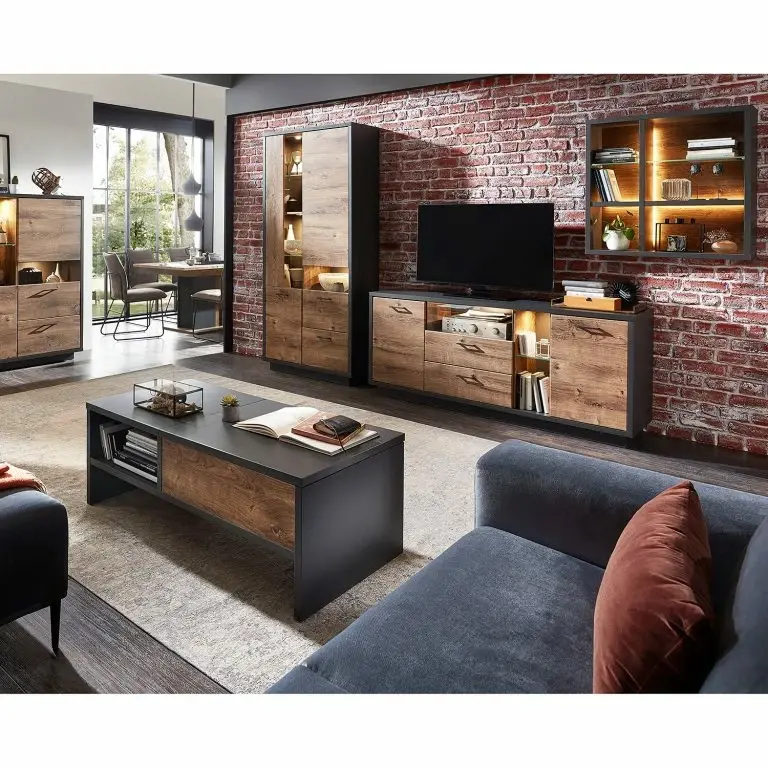 Loftscape Red Living Table Basse Batey – Imitation Chêne De Havel / Graphite