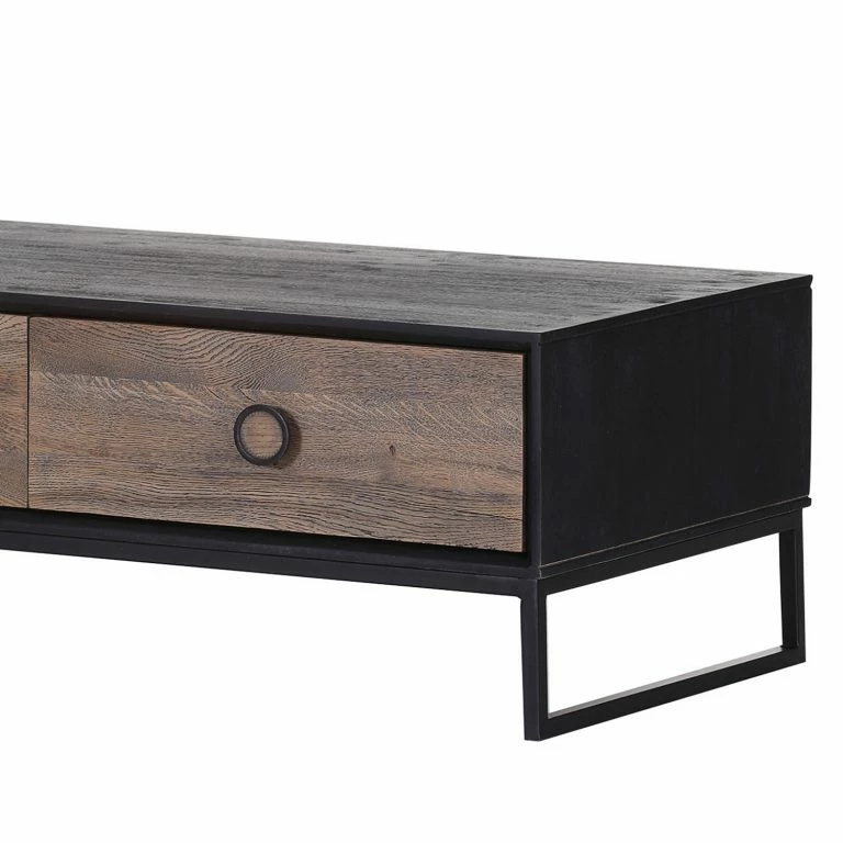 Loftscape Red Living Table Basse Bayamon I – Chêne Et Acacia Massif / Métal – Chêne / Noir