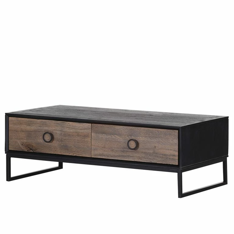 loftscape Red Living Table basse Bayamon I – Chêne et acacia massif / Métal – Chêne / Noir