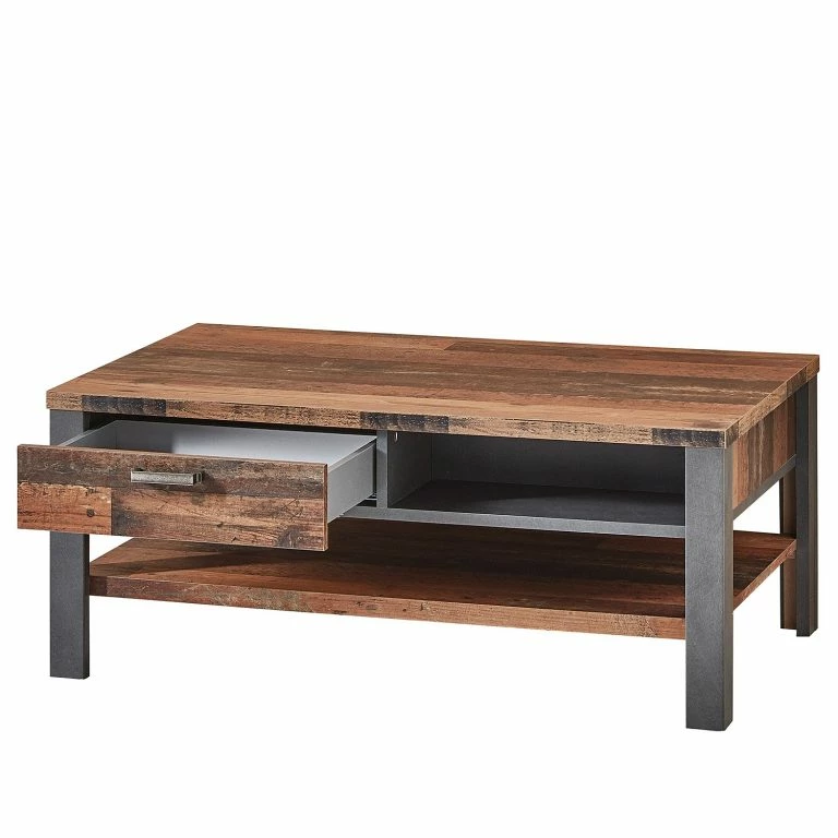 Loftscape Red Living Table Basse Blackpool – Imitation Bois Recyclé / Gris