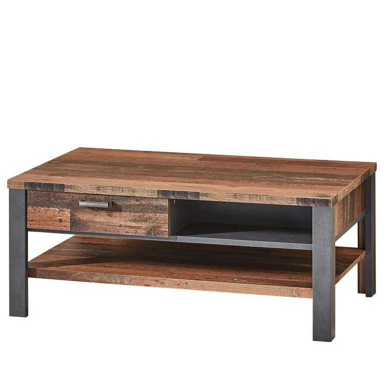 Loftscape Red Living Table Basse Blackpool – Imitation Bois Recyclé / Gris