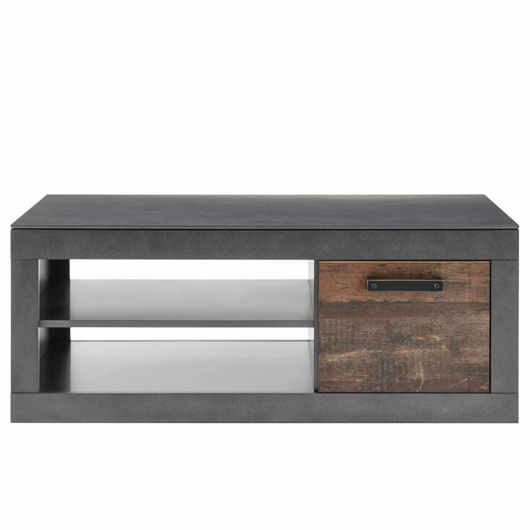Loftscape Red Living Table Basse Buzan – Imitation Bois Recyclé / Anthracite