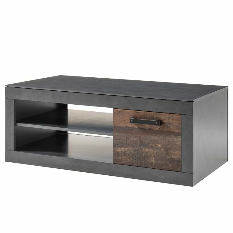 loftscape Red Living Table basse Buzan – Imitation bois recyclé / Anthracite