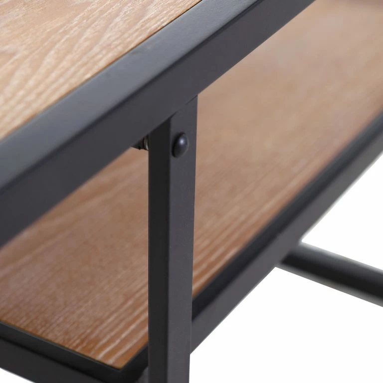 Loftscape Red Living Table Basse Cap Cana – Placage En Bois Véritable / Métal – Araucaria De Chine / Noir