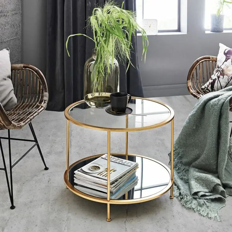 Loftscape Red Living Table Basse Casa View II – Verre / Métal – Doré