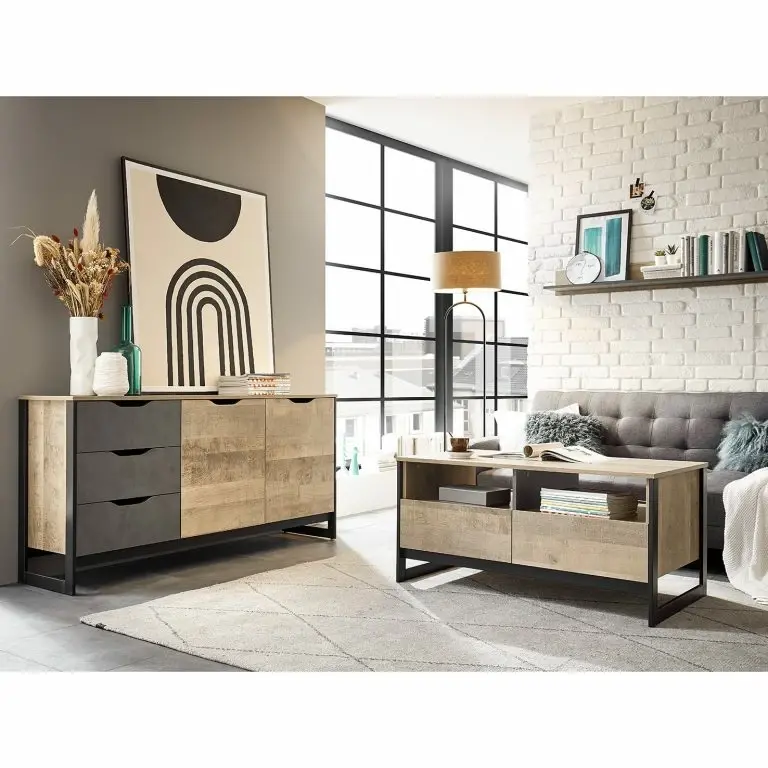 Loftscape Red Living Table Basse Cocody – Imitation Chêne Montana / Gris