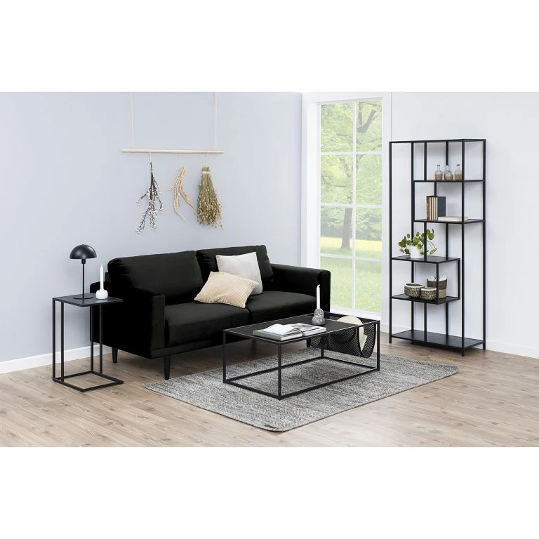 Loftscape Red Living Table Basse Coogee V – Imitation Chêne Marron-noir