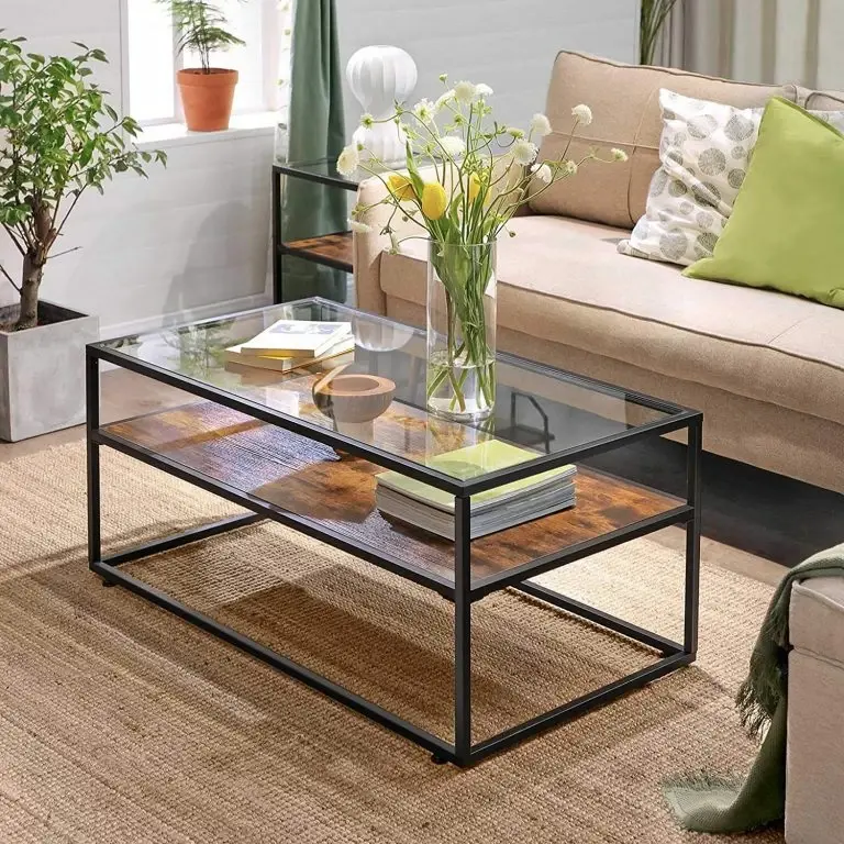 Loftscape Red Living Table Basse Cotton Hill – Verre / Métal – Marron / Noir