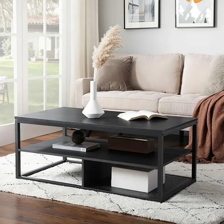 Loftscape Red Living Table Basse Didy – Imitation Chêne Noir / Noir
