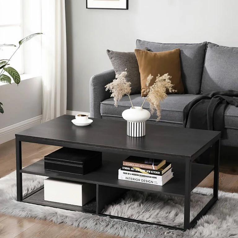 Loftscape Red Living Table Basse Didy – Imitation Chêne Noir / Noir