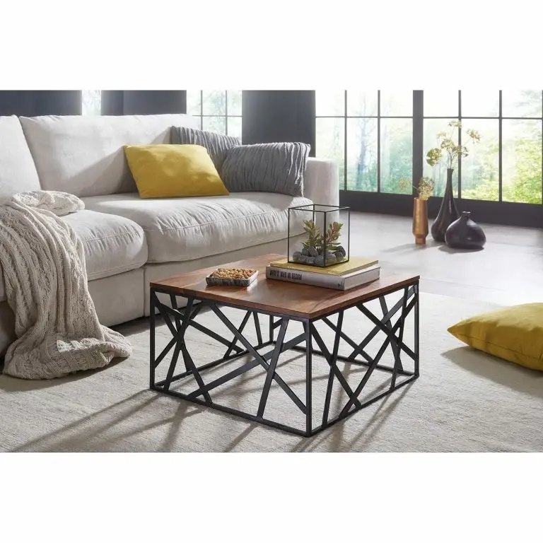 Loftscape Red Living Table Basse Doogan – Sheesham Massif / Métal – Sheesham / Noir