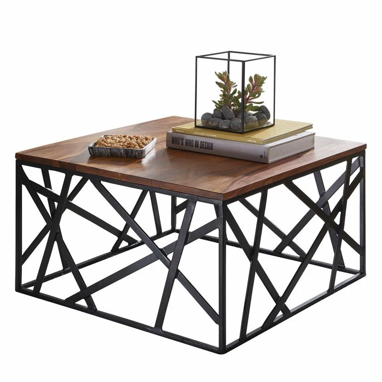 Loftscape Red Living Table Basse Doogan – Sheesham Massif / Métal – Sheesham / Noir