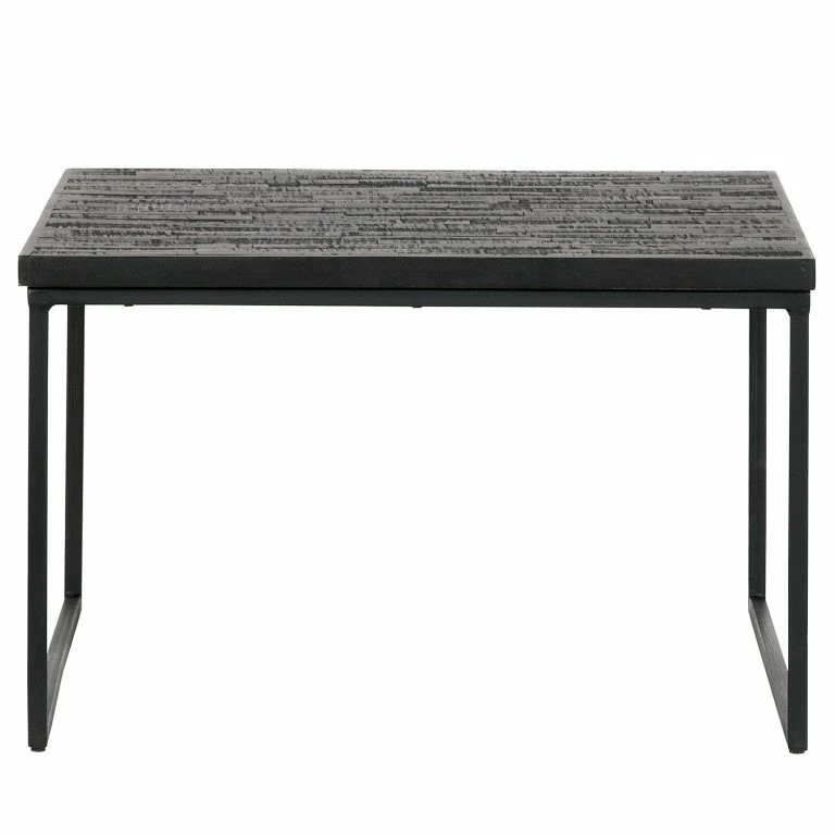 Loftscape Red Living Table Basse Egby – Pin Massif / Métal – Pin Noir / Noir – Largeur : 60 Cm