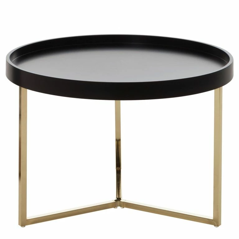 loftscape Red Living Table basse Emmerson – Tulipier massif / Métal – Noir / Doré