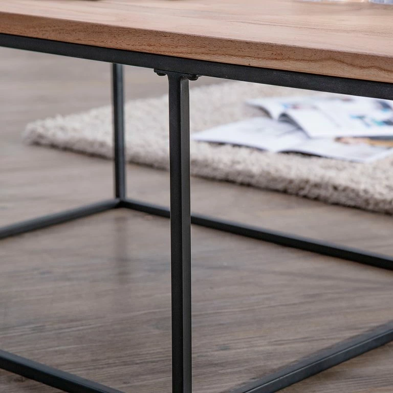 Loftscape Red Living Table Basse Fenay – Acacia Massif / Métal – Acacia / Noir