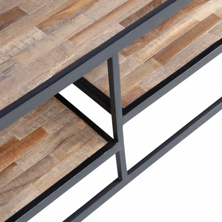 Loftscape Red Living Table Basse Filley – Teck Recyclé/ Métal – Teck / Noir