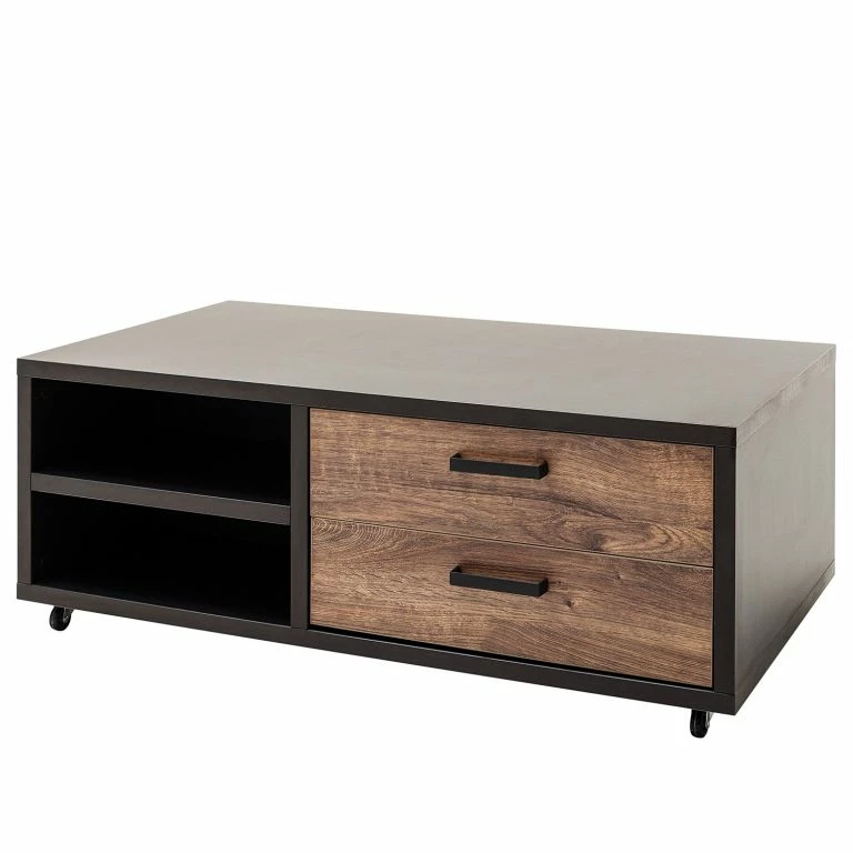 loftscape Red Living Table basse Hixson – Imitation chêne de tonneau / Noir