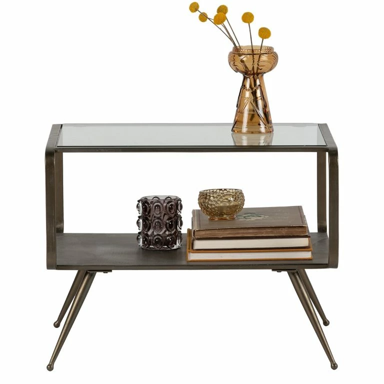 Loftscape Red Living Table Basse Ilford – Verre / Métal – Doré Vieilli