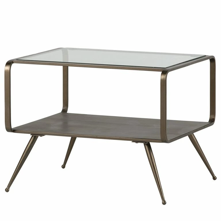 loftscape Red Living Table basse Ilford – Verre / Métal – Doré vieilli