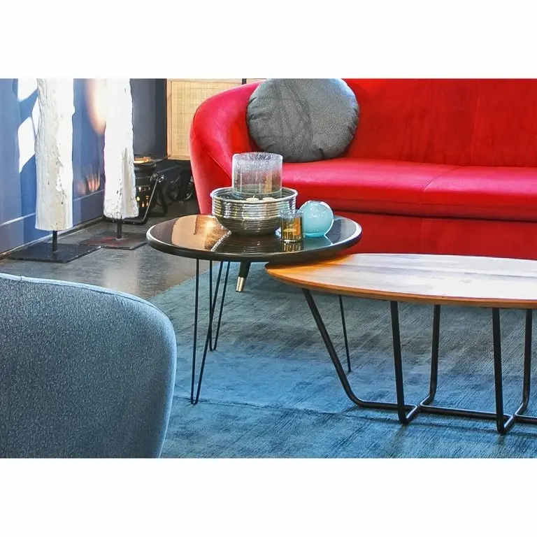 Loftscape Red Living Table Basse Jouy – Manguier Massif / Métal – Marron / Noir