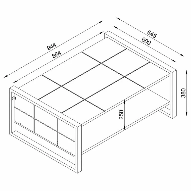 Loftscape Red Living Table Basse Lando – Imitation Noyer / Gris