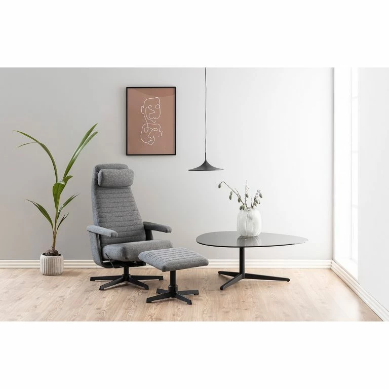 Loftscape Red Living Table Basse Mandan I – Verre / Métal – Gris Foncé / Noir