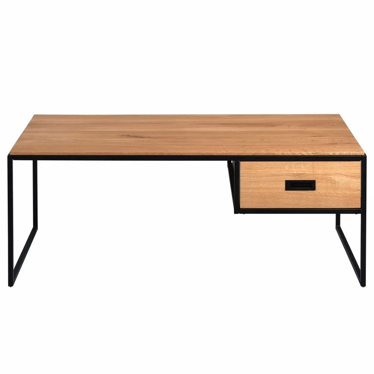 Loftscape Red Living Table Basse Manvieux – Chêne Sauvage Massif / Métal – Chêne Sauvage / Noir