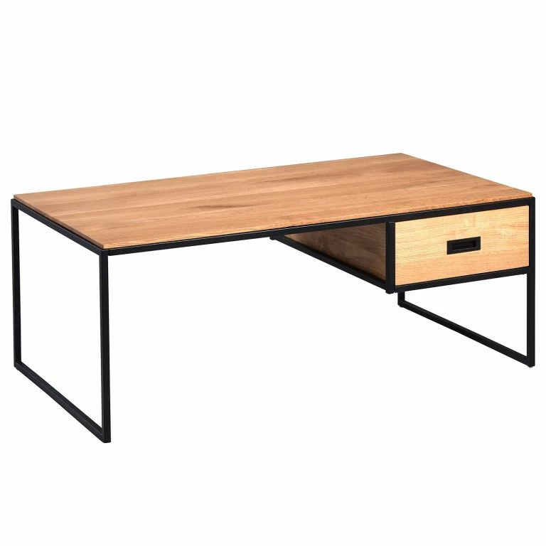 loftscape Red Living Table basse Manvieux – Chêne sauvage massif / Métal – Chêne sauvage / Noir