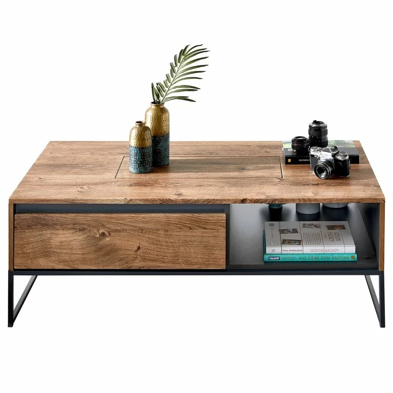 loftscape Red Living Table basse Meevoo – Imitation chêne rustique / Graphite