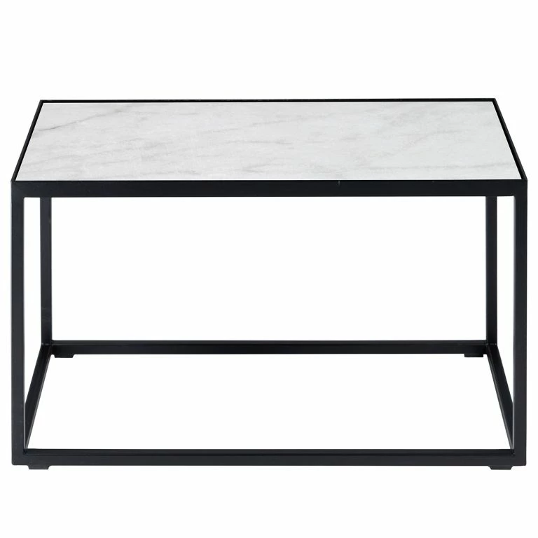 Loftscape Red Living Table Basse Midford I – Pierre / Métal – Blanc / Noir