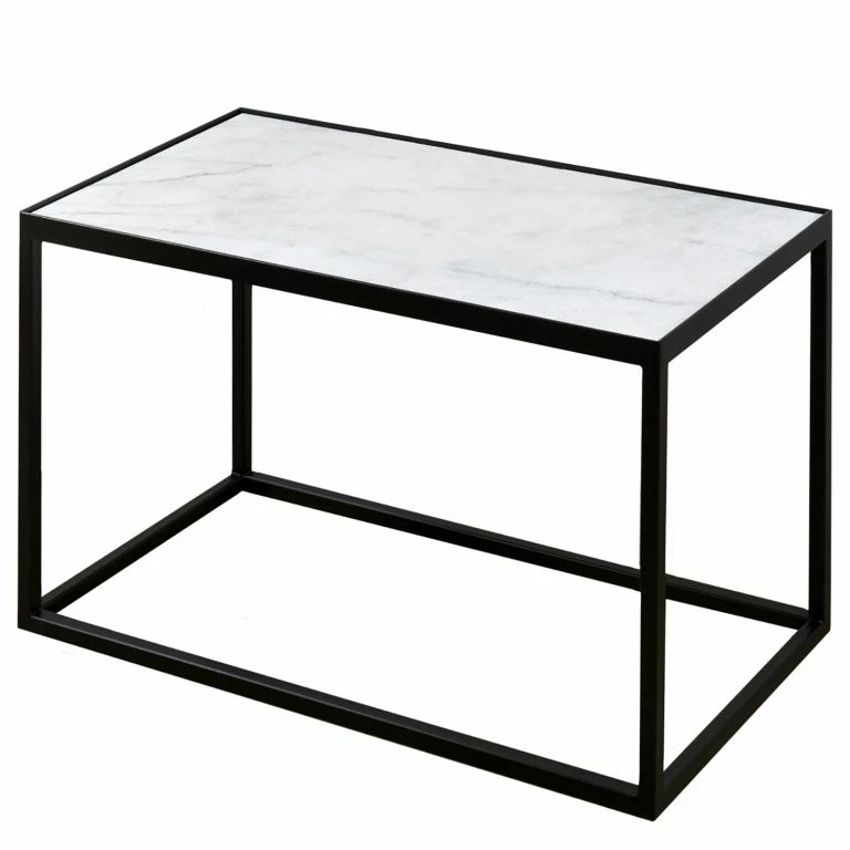 loftscape Red Living Table basse Midford I – Pierre / Métal – Blanc / Noir
