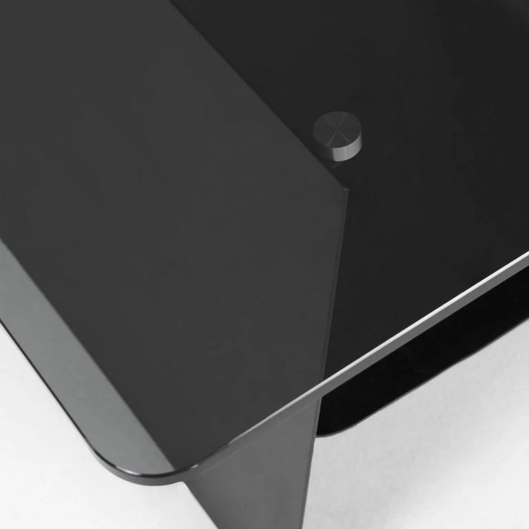 Loftscape Red Living Table Basse Monson – Verre / Métal – Gris / Noir