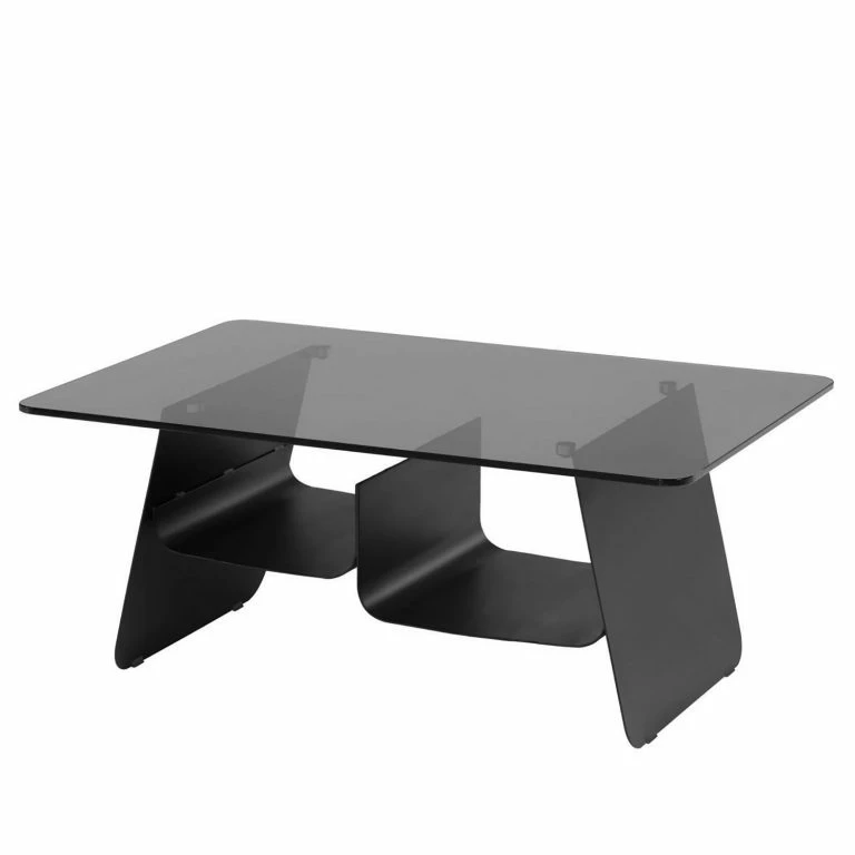 loftscape Red Living Table basse Monson – Verre / Métal – Gris / Noir