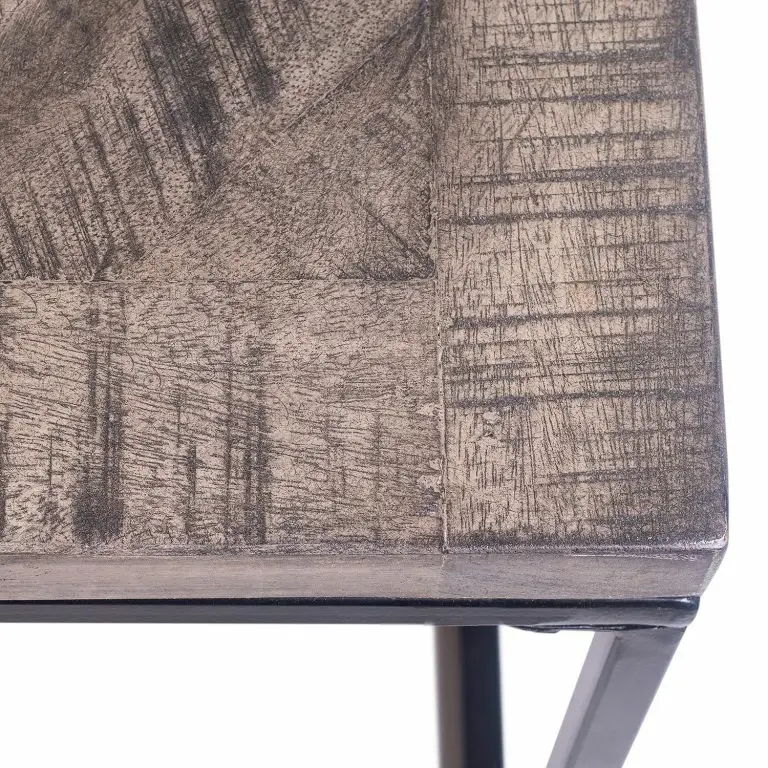 Loftscape Red Living Table Basse Montbray I – Manguier Massif / Métal – Manguier Gris / Noir