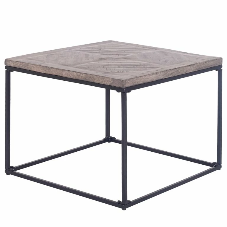 loftscape Red Living Table basse Montbray I – Manguier massif / Métal – Manguier gris / Noir