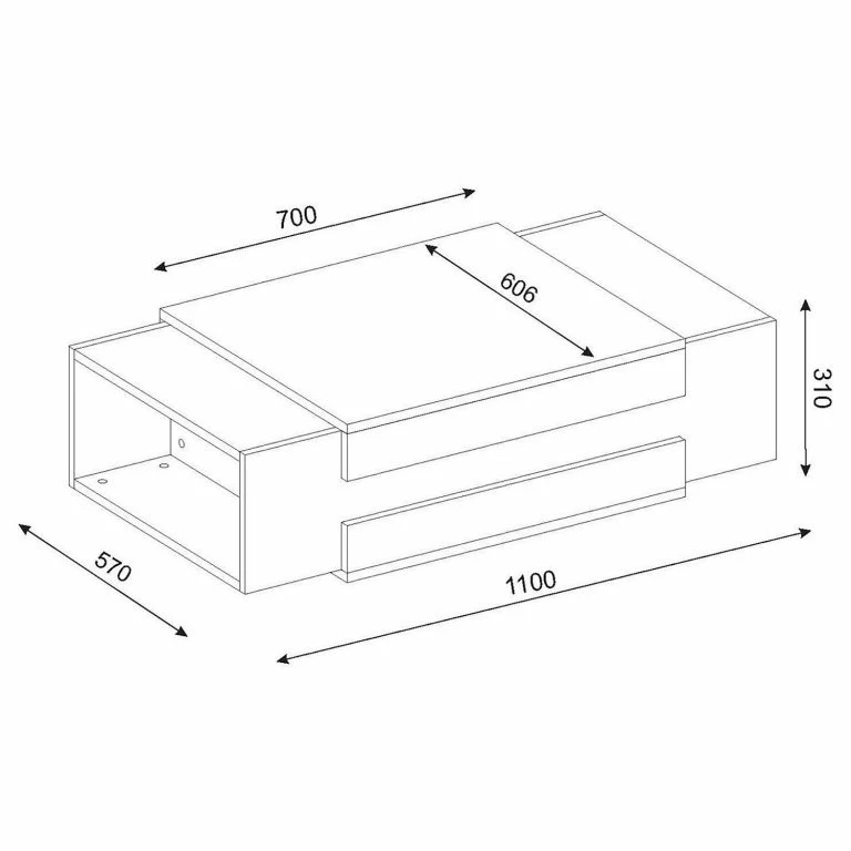 Loftscape Red Living Table Basse Nohra – Blanc / Imitation Noyer