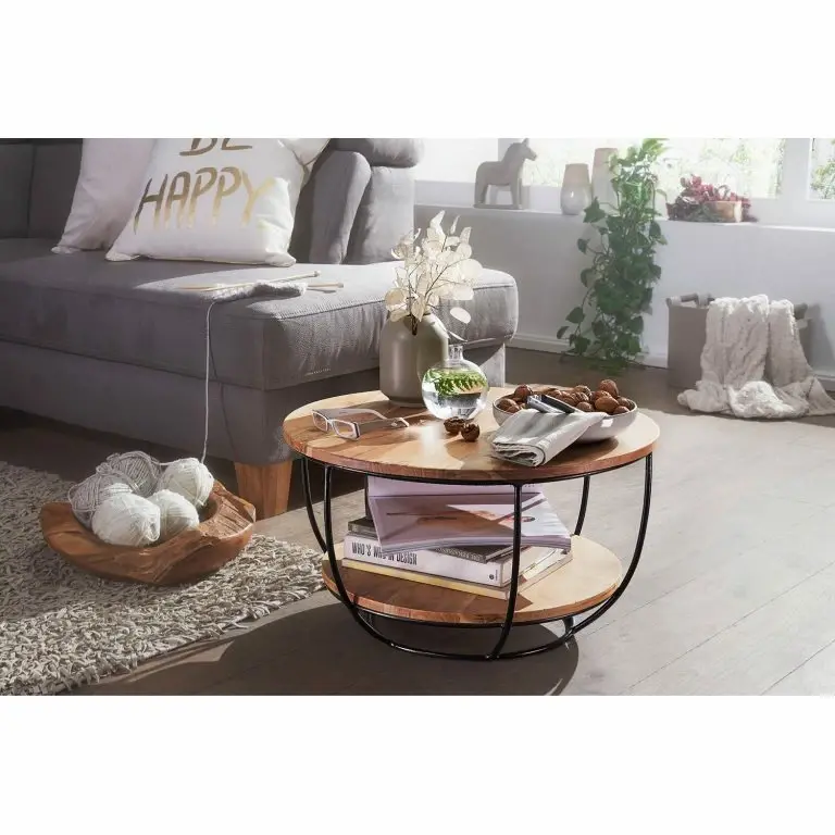 Loftscape Red Living Table Basse Oro – Acacia Massif / Métal – Acacia / Noir