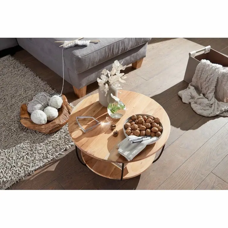 Loftscape Red Living Table Basse Oro – Acacia Massif / Métal – Acacia / Noir