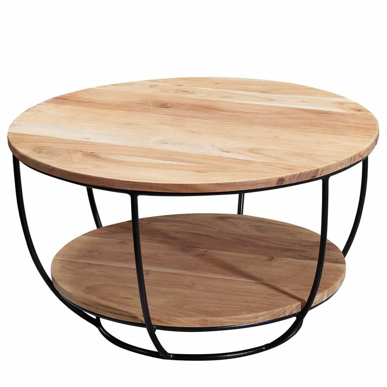 loftscape Red Living Table basse Oro – Acacia massif / Métal – Acacia / Noir