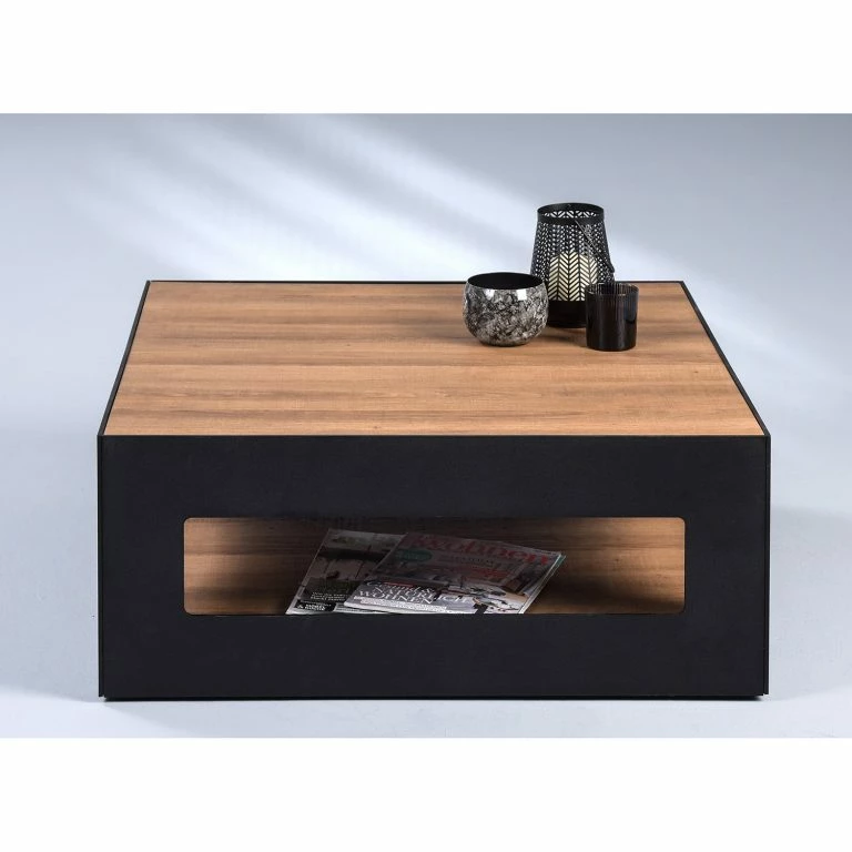 Loftscape Red Living Table Basse Pensu – Métal – Marron / Noir