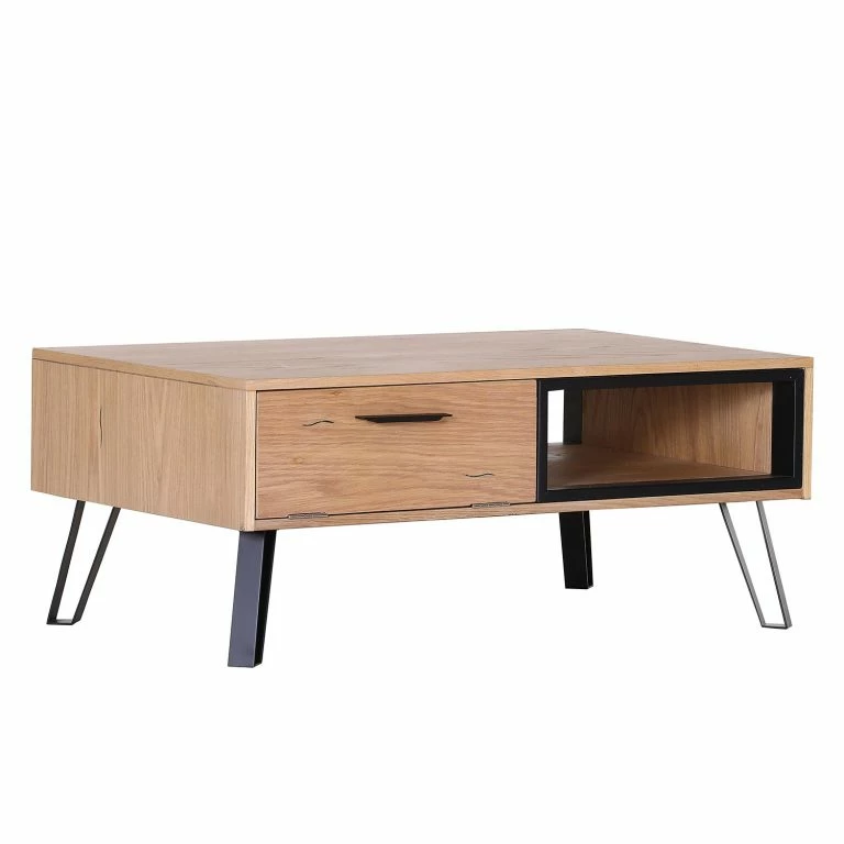 loftscape Red Living Table basse Relva – Partiellement en chêne massif / Métal – Chêne / Noir